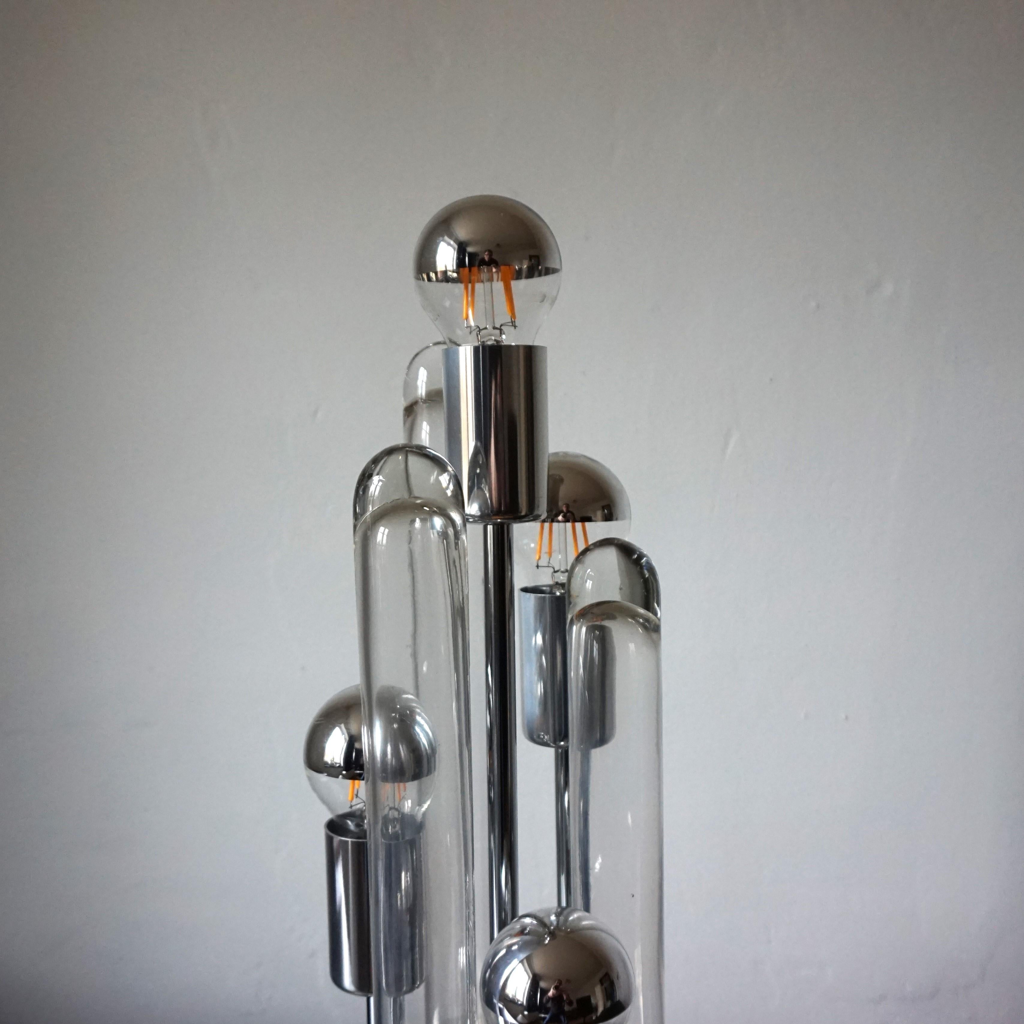 Lampe de table Doria Big Ball de l'ère spatiale en verre glacé, 1970 en vente 5