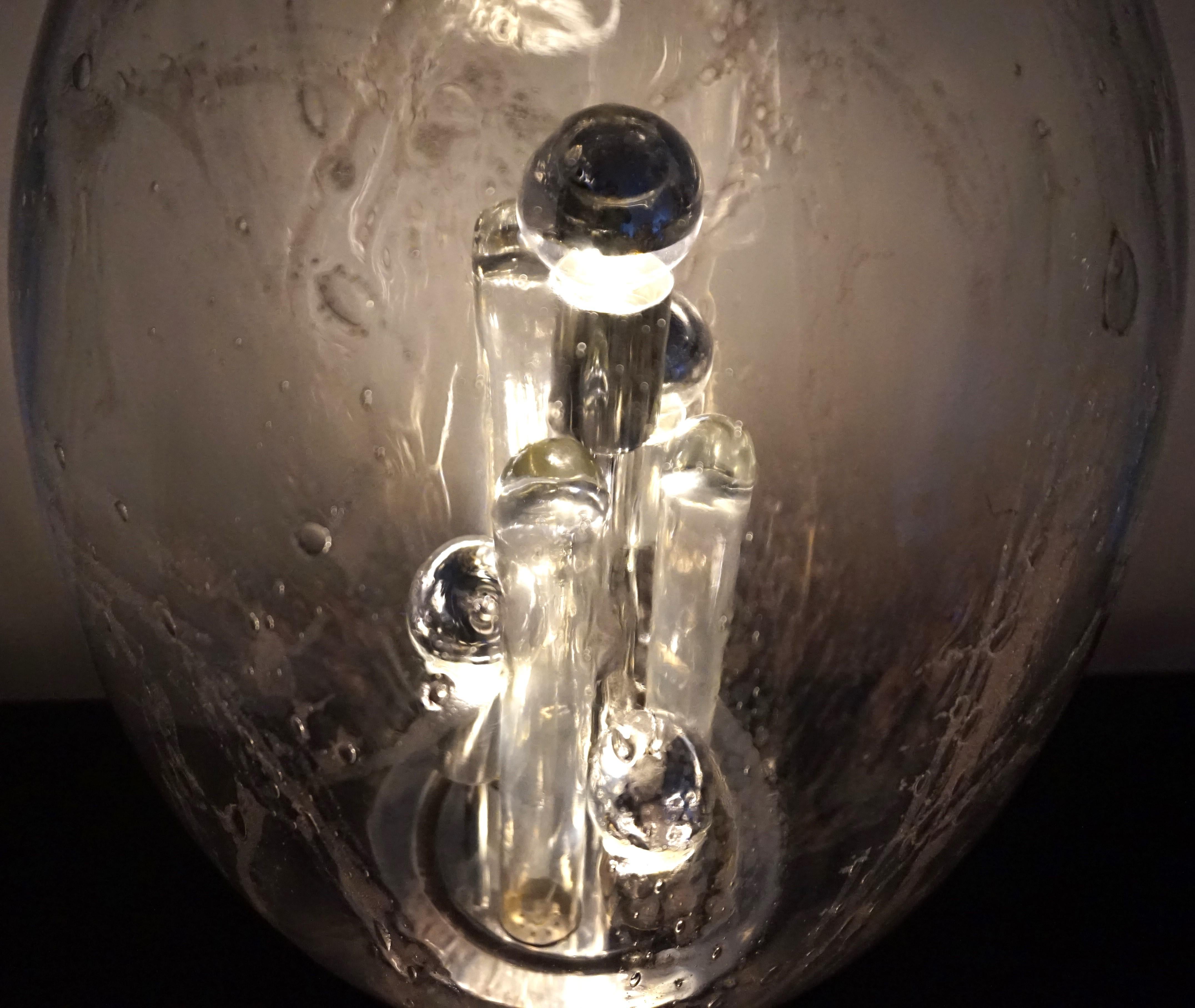 Lampe de table Doria Big Ball de l'ère spatiale en verre glacé, 1970 en vente 7
