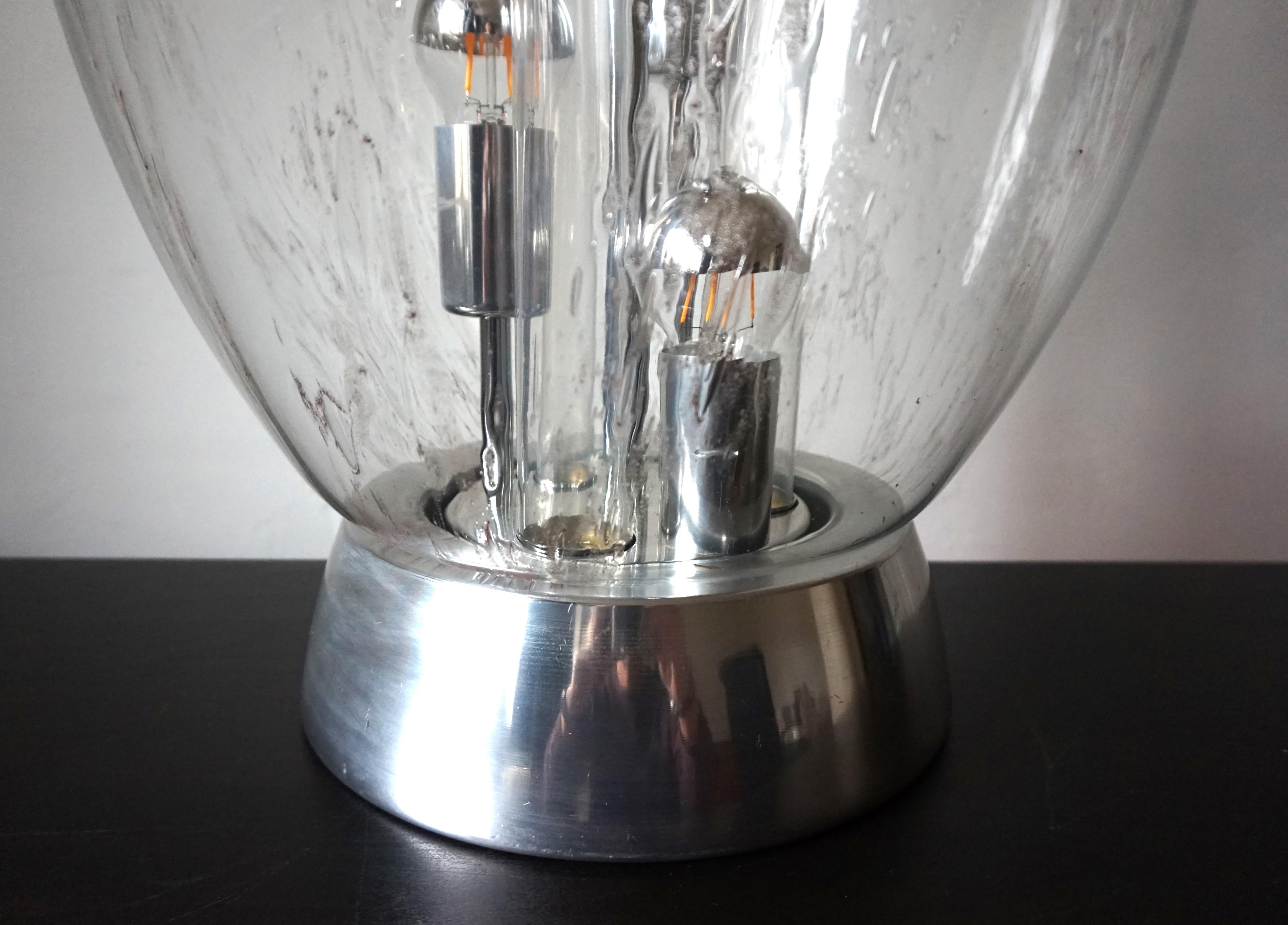 Fin du 20e siècle Lampe de table Doria Big Ball de l'ère spatiale en verre glacé, 1970 en vente