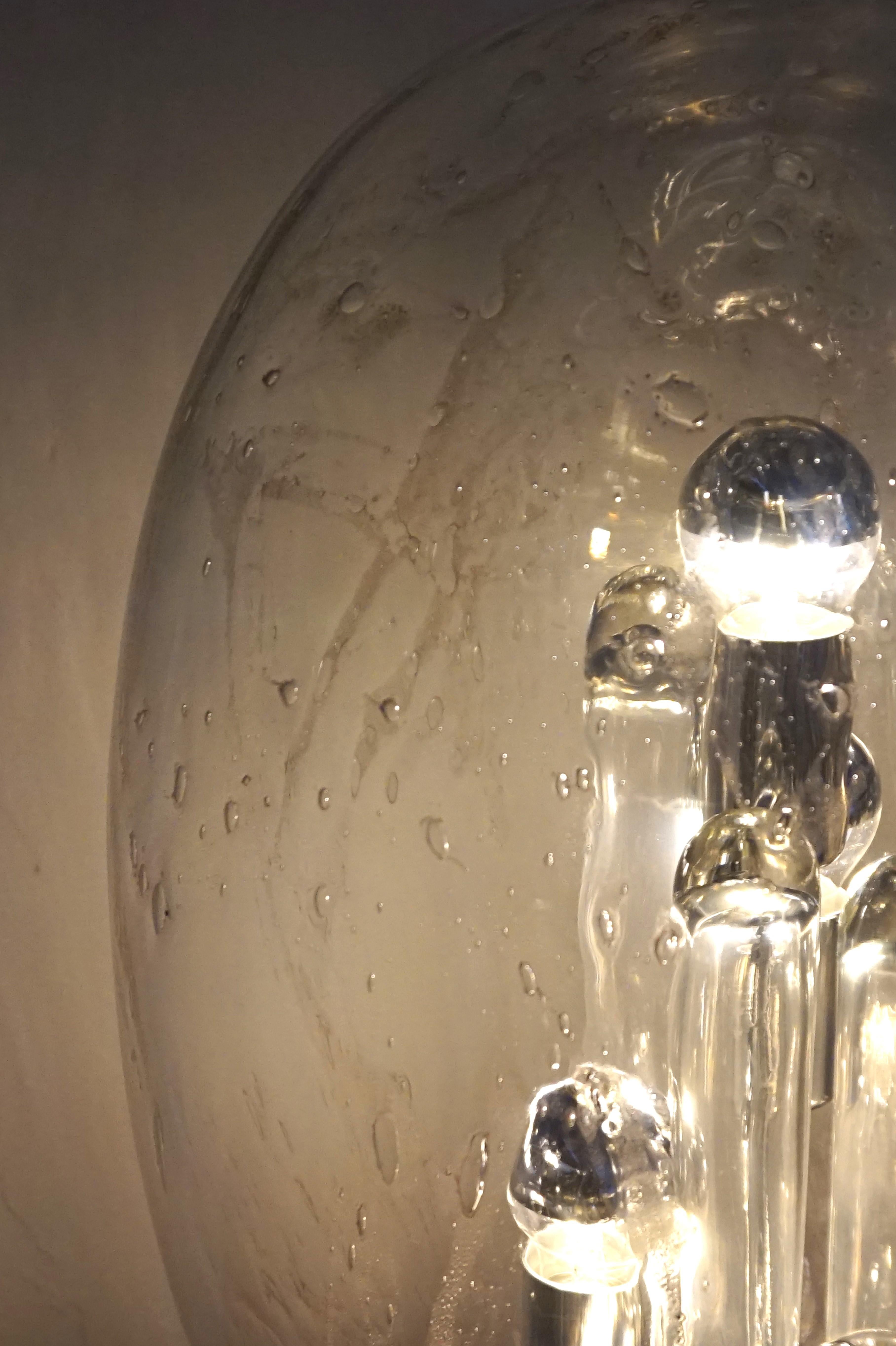 Lampe de table Doria Big Ball de l'ère spatiale en verre glacé, 1970 en vente 1