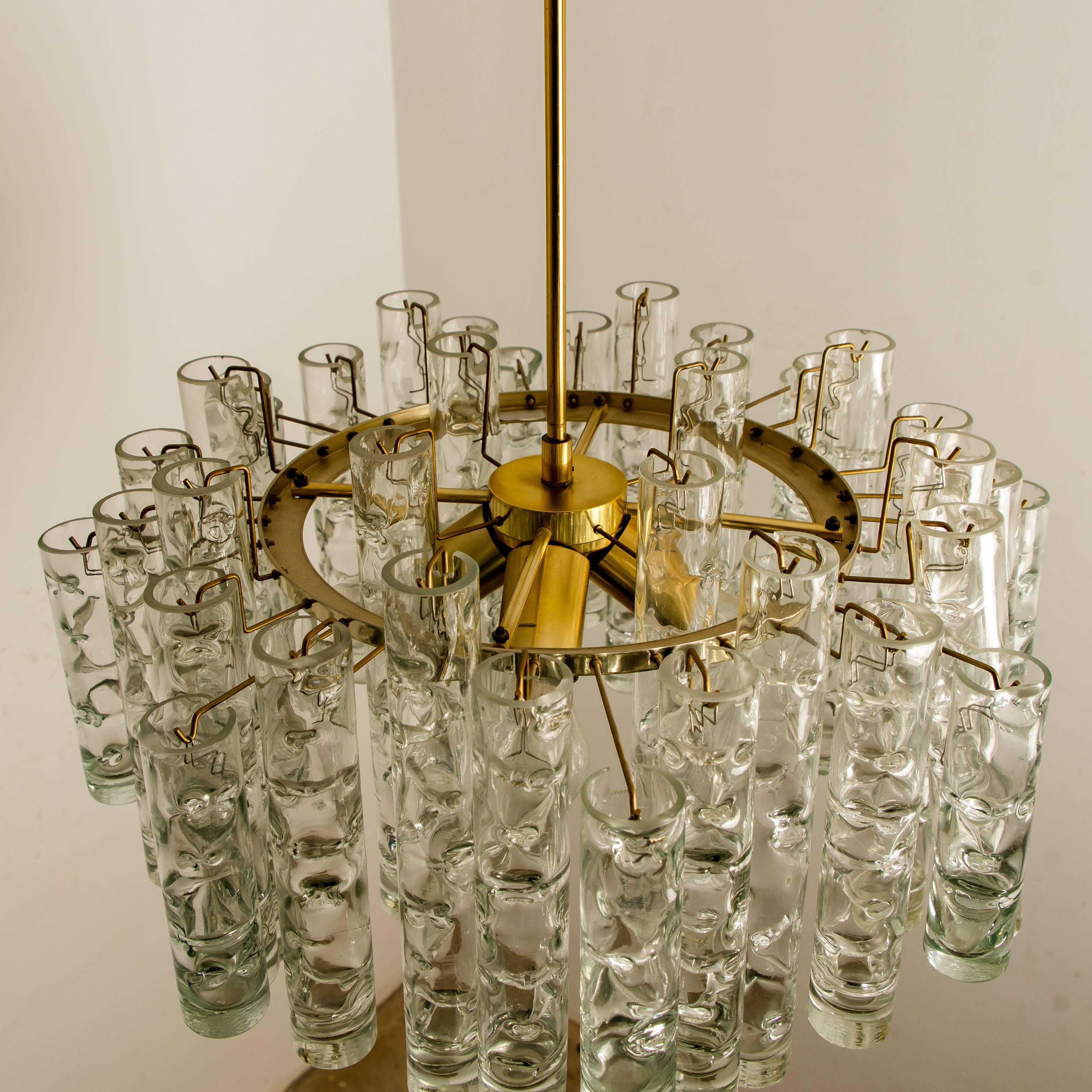 Doria Brass Blown Glass Light Fixture, 1960 4