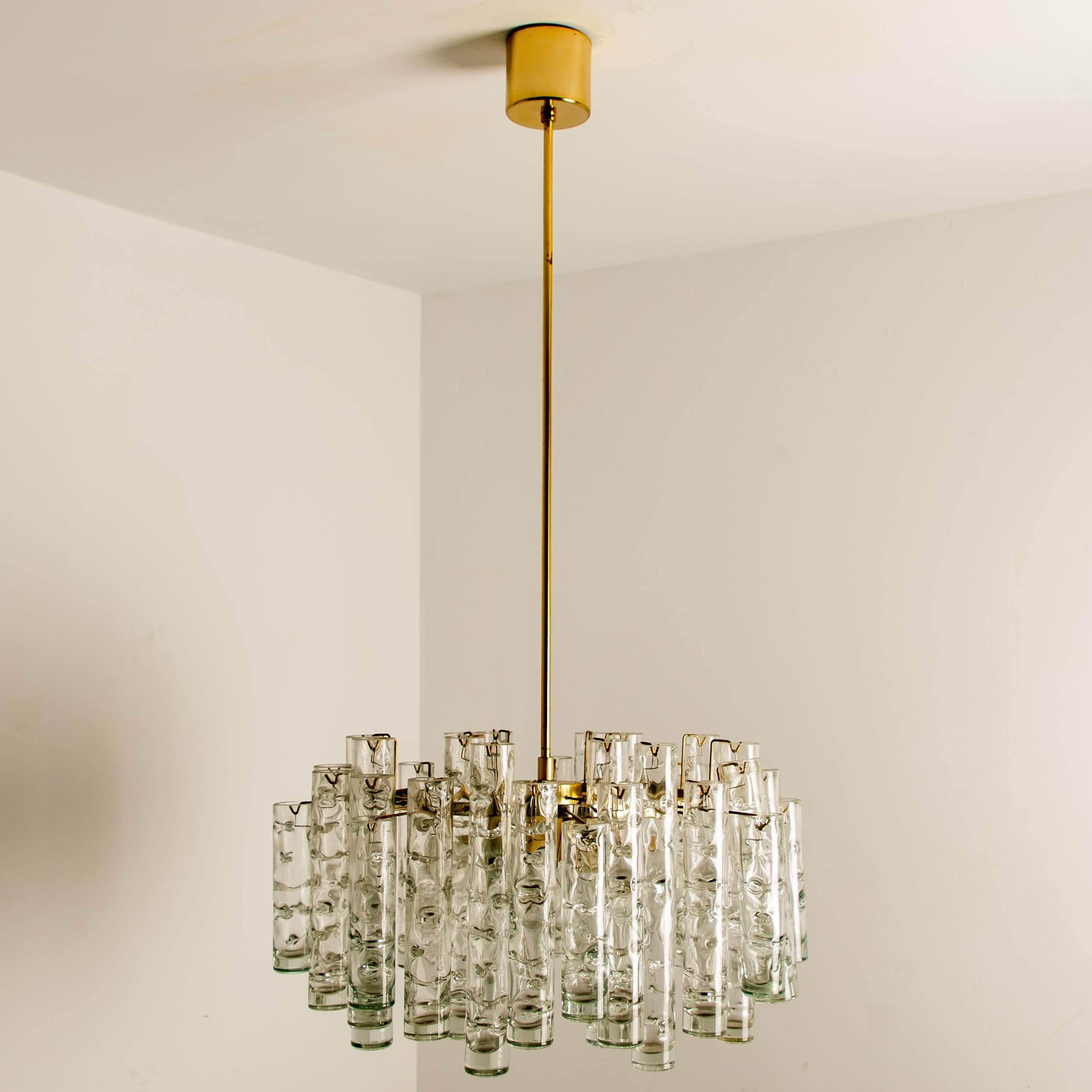 Doria Brass Blown Glass Light Fixture, 1960 3