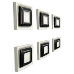 Doria Cubic BW MidCentury Luci da parete, da soffitto, lampade a incasso, anni '60, Germania