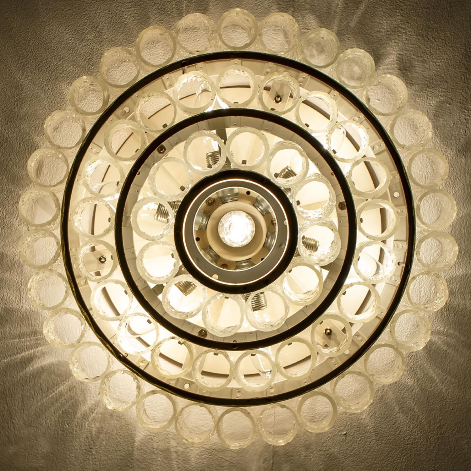 Lustre Doria en verre et laiton, Allemagne, années 1960 en vente 5