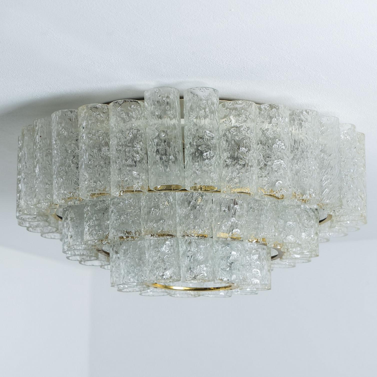 Other Doria glass and brass chandelier, Germany 1960s For Sale