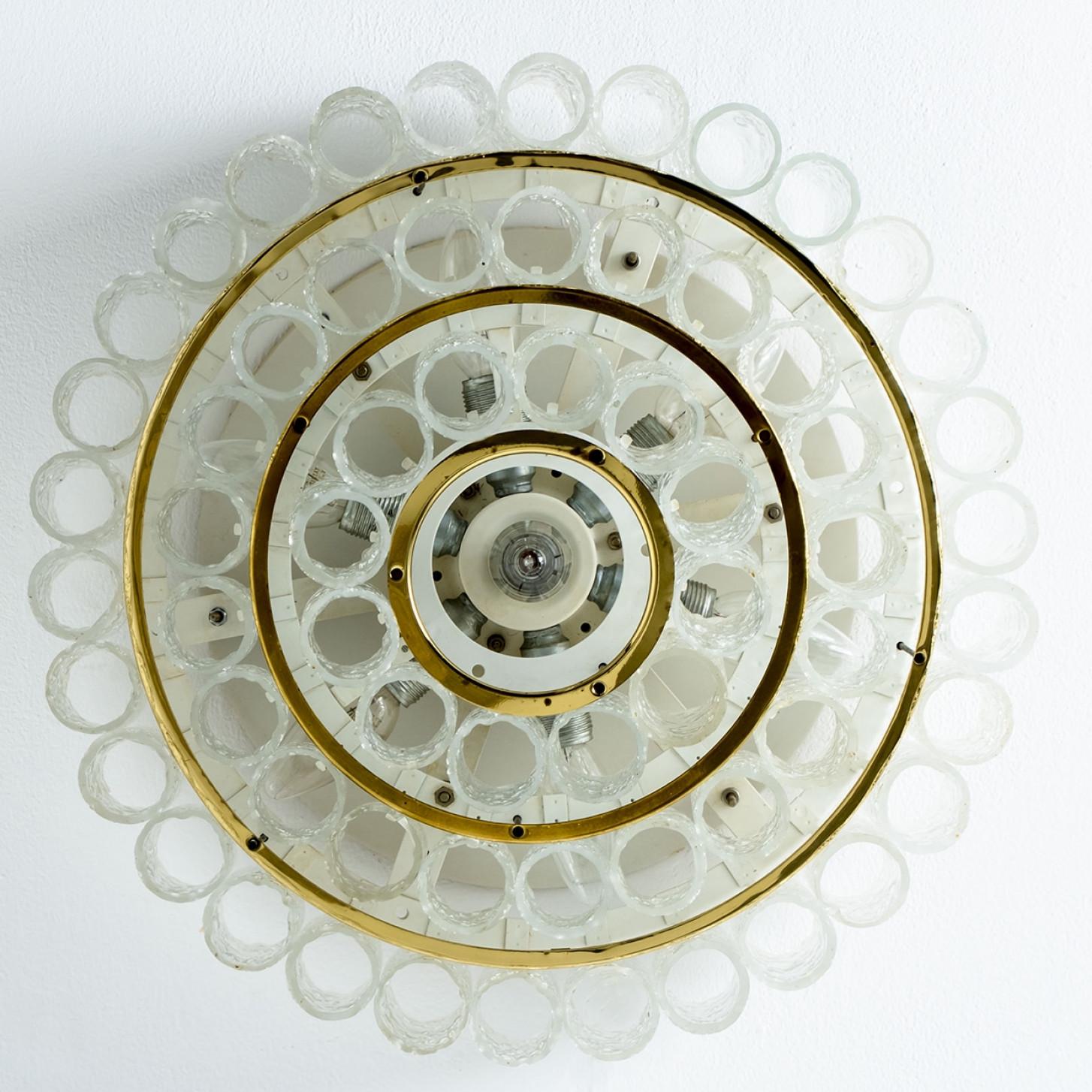 Altro Lampadario Doria in vetro e ottone, Germania 1960 in vendita
