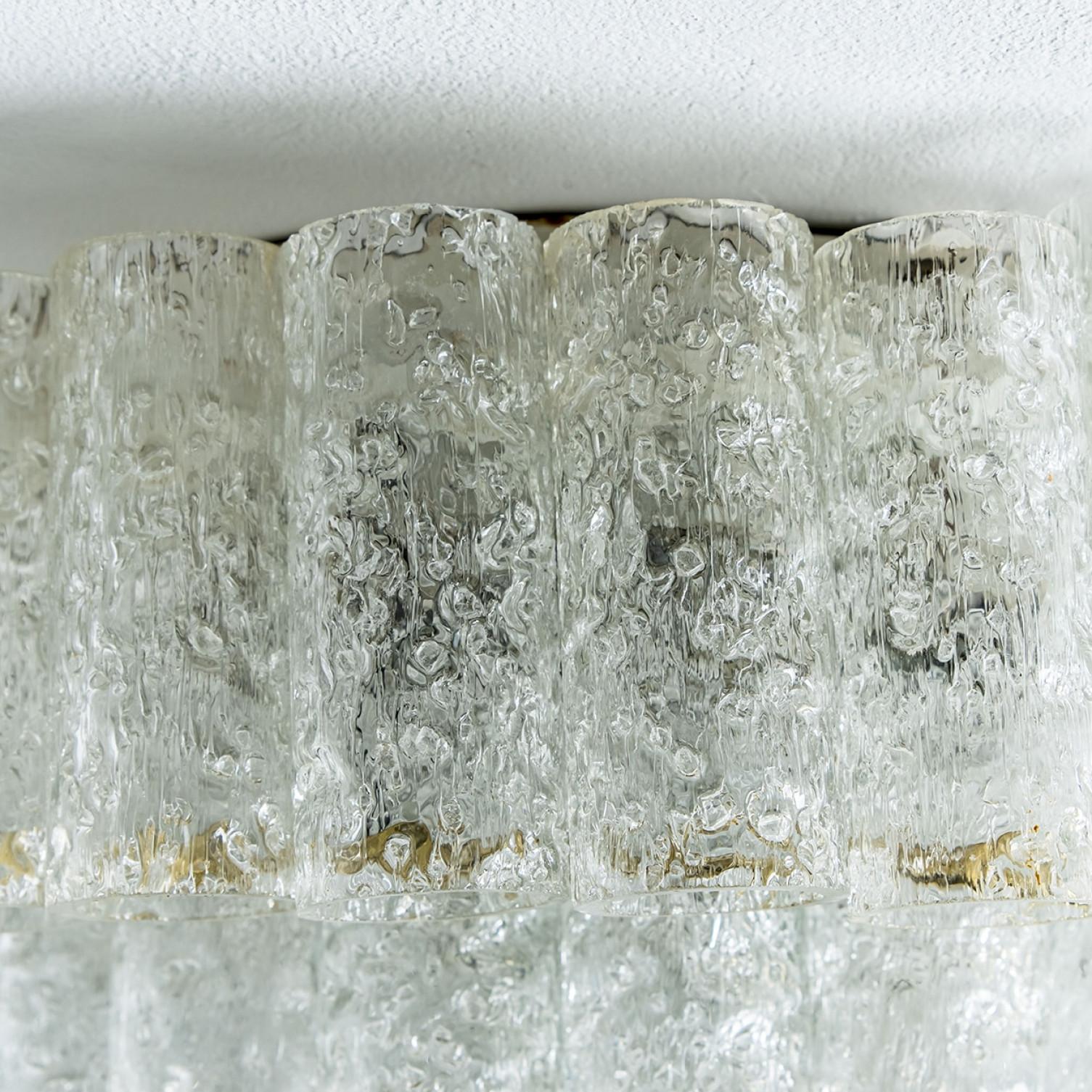 Lampadario Doria in vetro e ottone, Germania 1960 In condizioni buone in vendita a Rijssen, NL