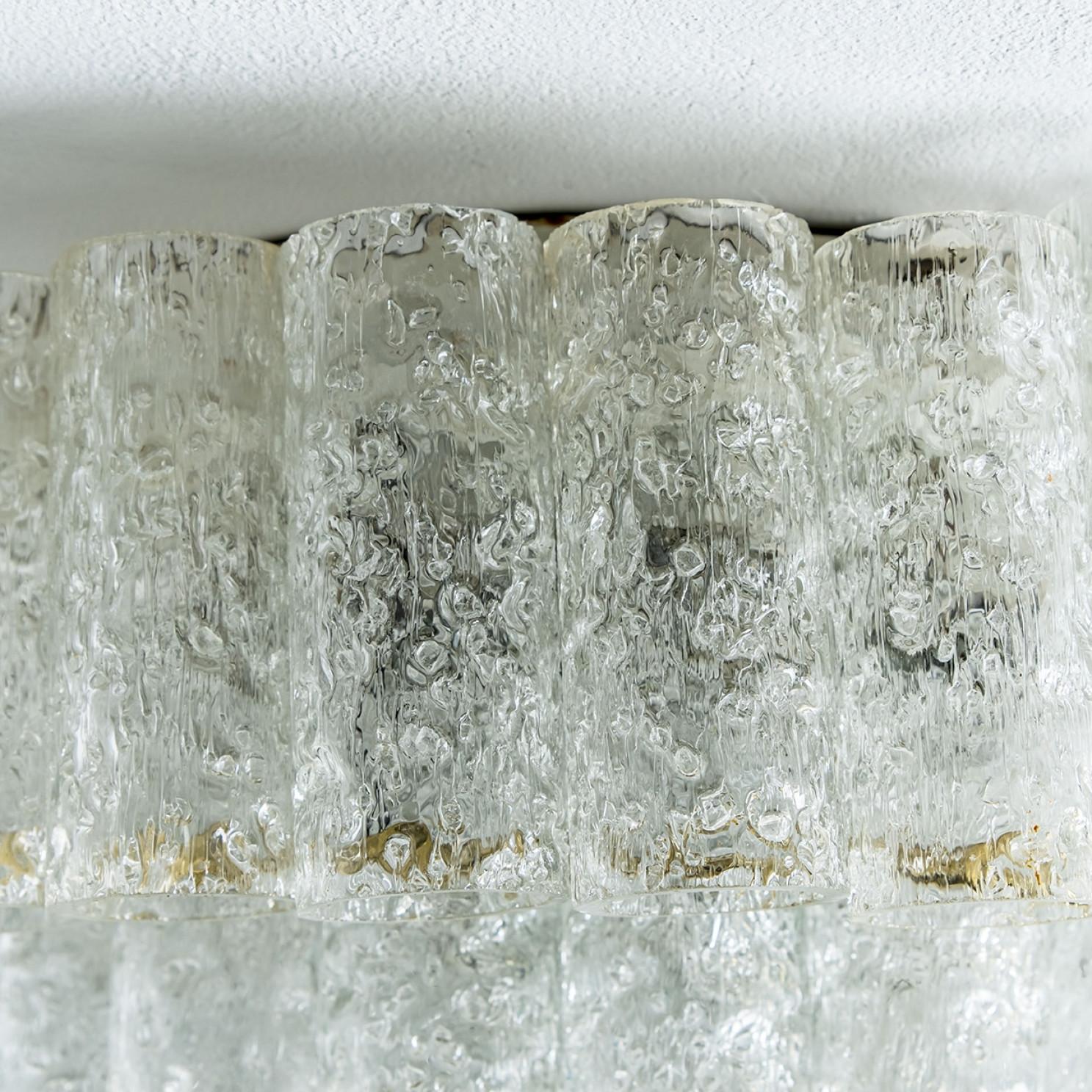 Lustre Doria en verre et laiton, Allemagne, années 1960 Bon état - En vente à Rijssen, NL