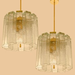 Doria Glass and Brass Pendant, Germany 1960s