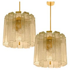 Doria Glass and Brass Pendant, Germany 1960s