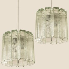 Doria Glass and Chrome Pendant, Germany 1960s