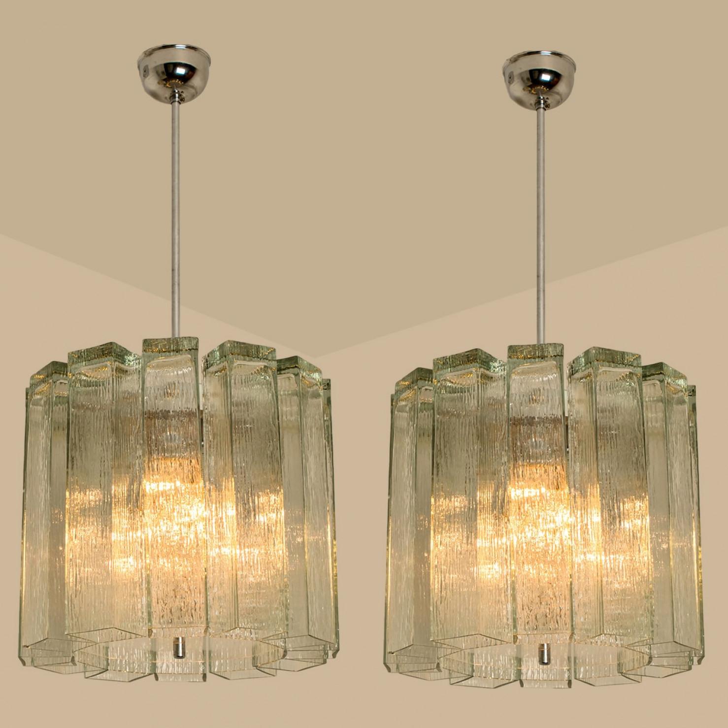 Tedesco Ciondolo Doria in vetro e cromo, Germania 1960 in vendita