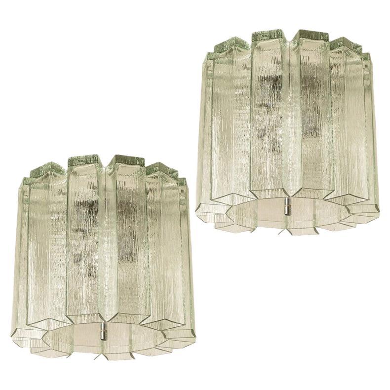 Doria Glass and Chrome Pendant, Germany 1960s