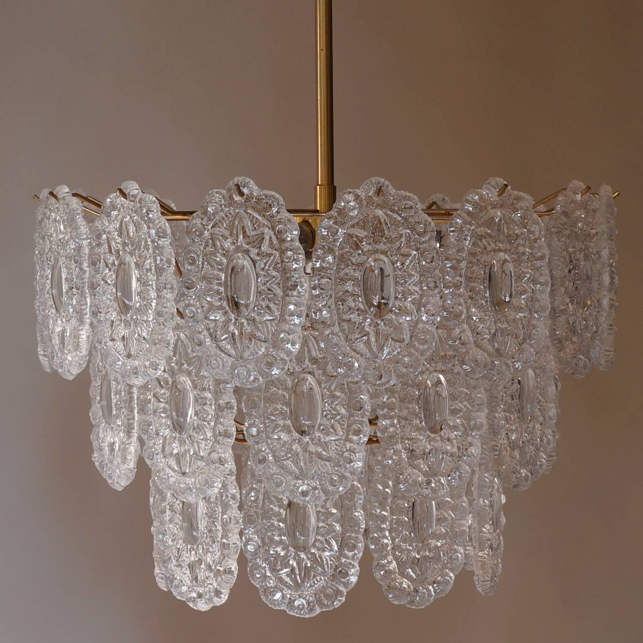 Mid-Century Modern Two Doria Glass Chandeliers