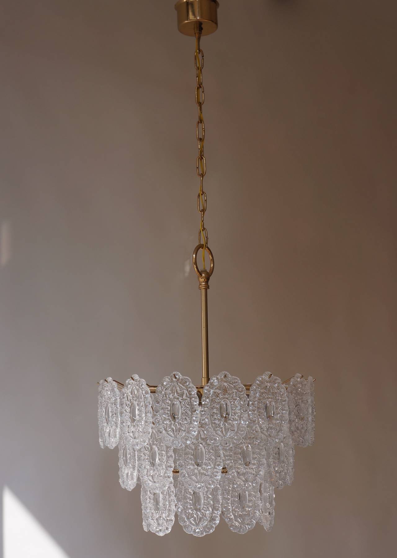 20th Century Two Doria Glass Chandeliers