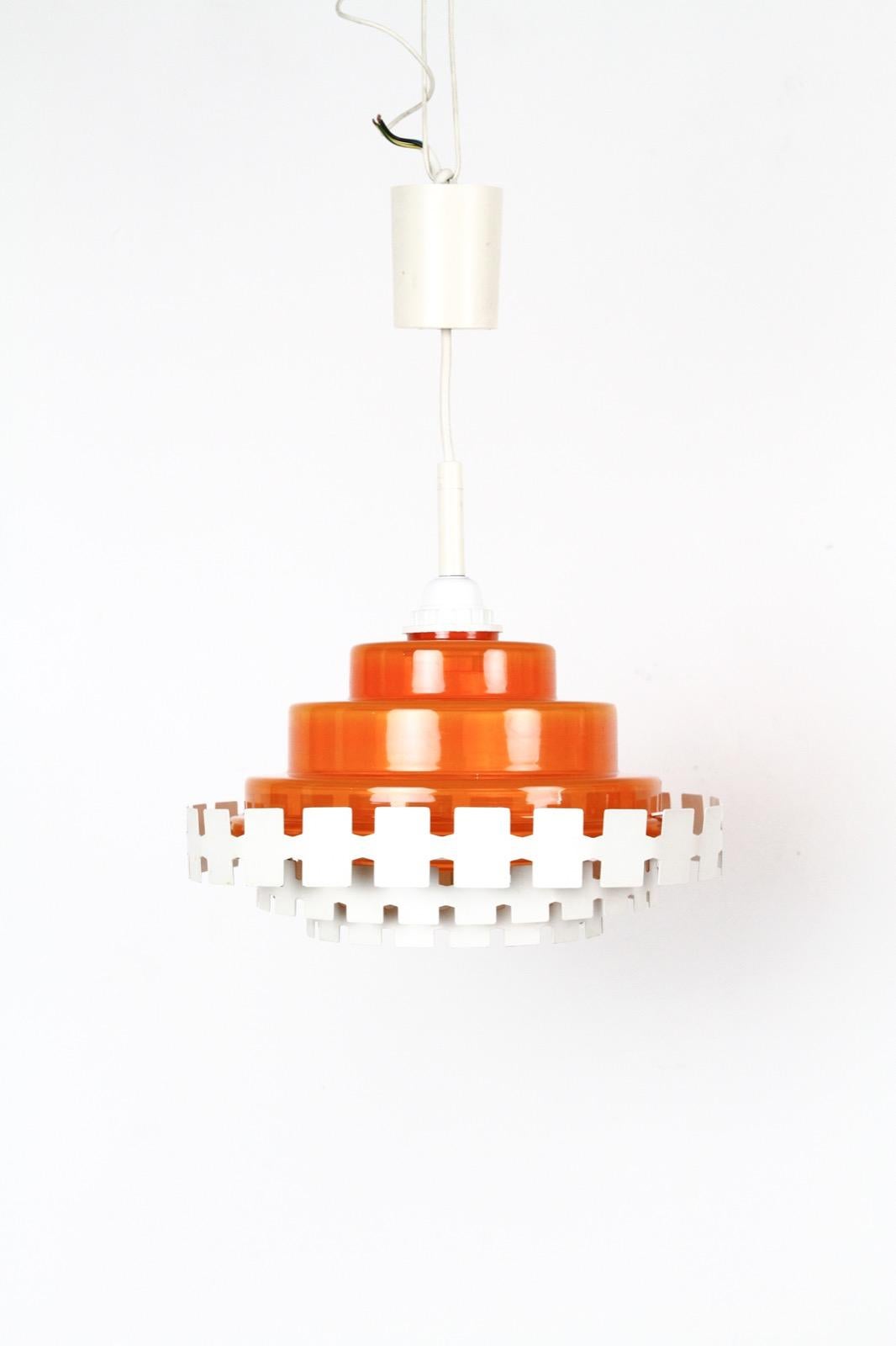 Doria Glass Pendants with Metal Shades, 1970s For Sale 12