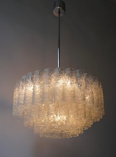 Doria Glass Tube Chandelier, 1960s, Germany