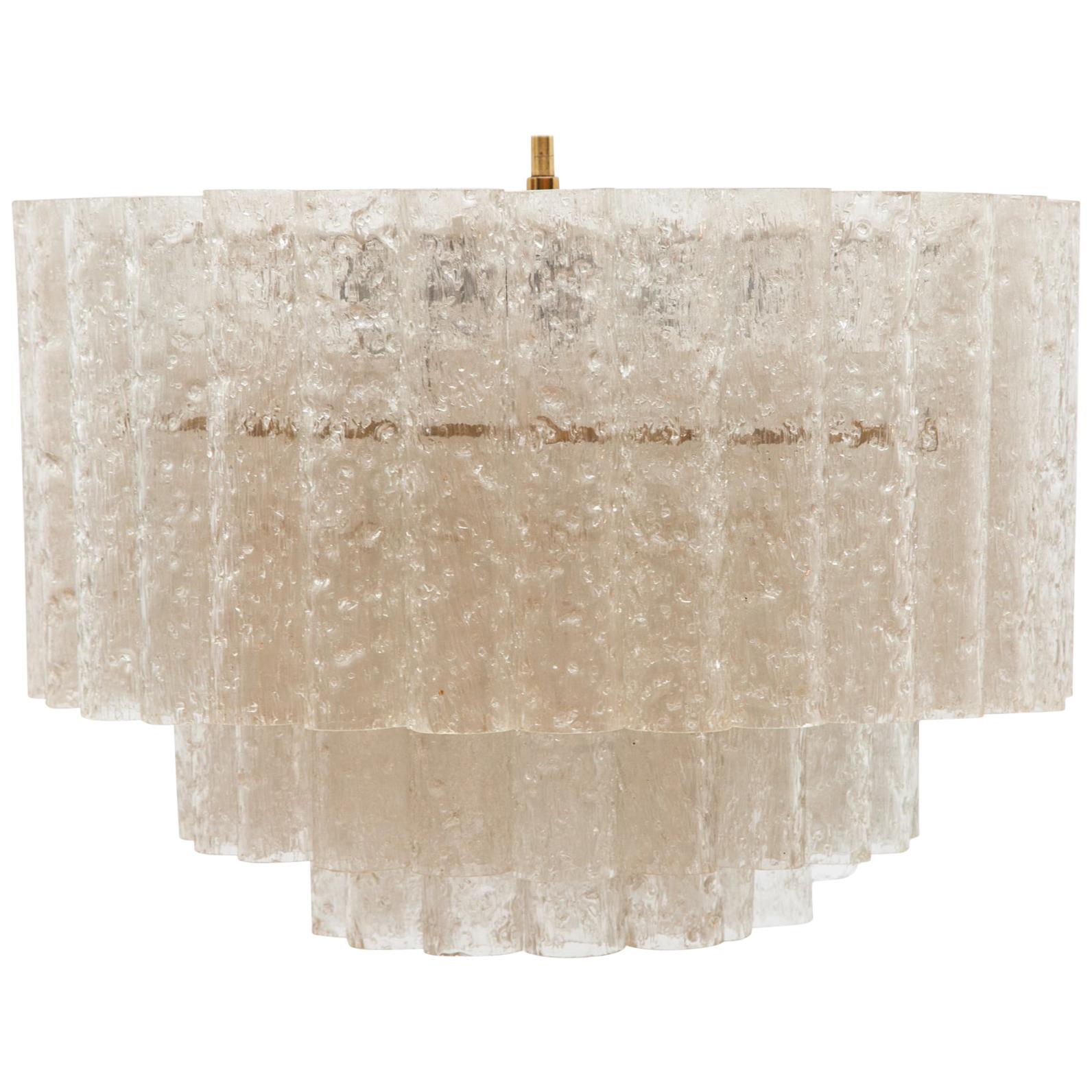 Doria Glass Tube Chandelier, 1960s, Germany