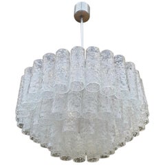 Retro Doria Glass Tube Chandelier, 1960s, Germany