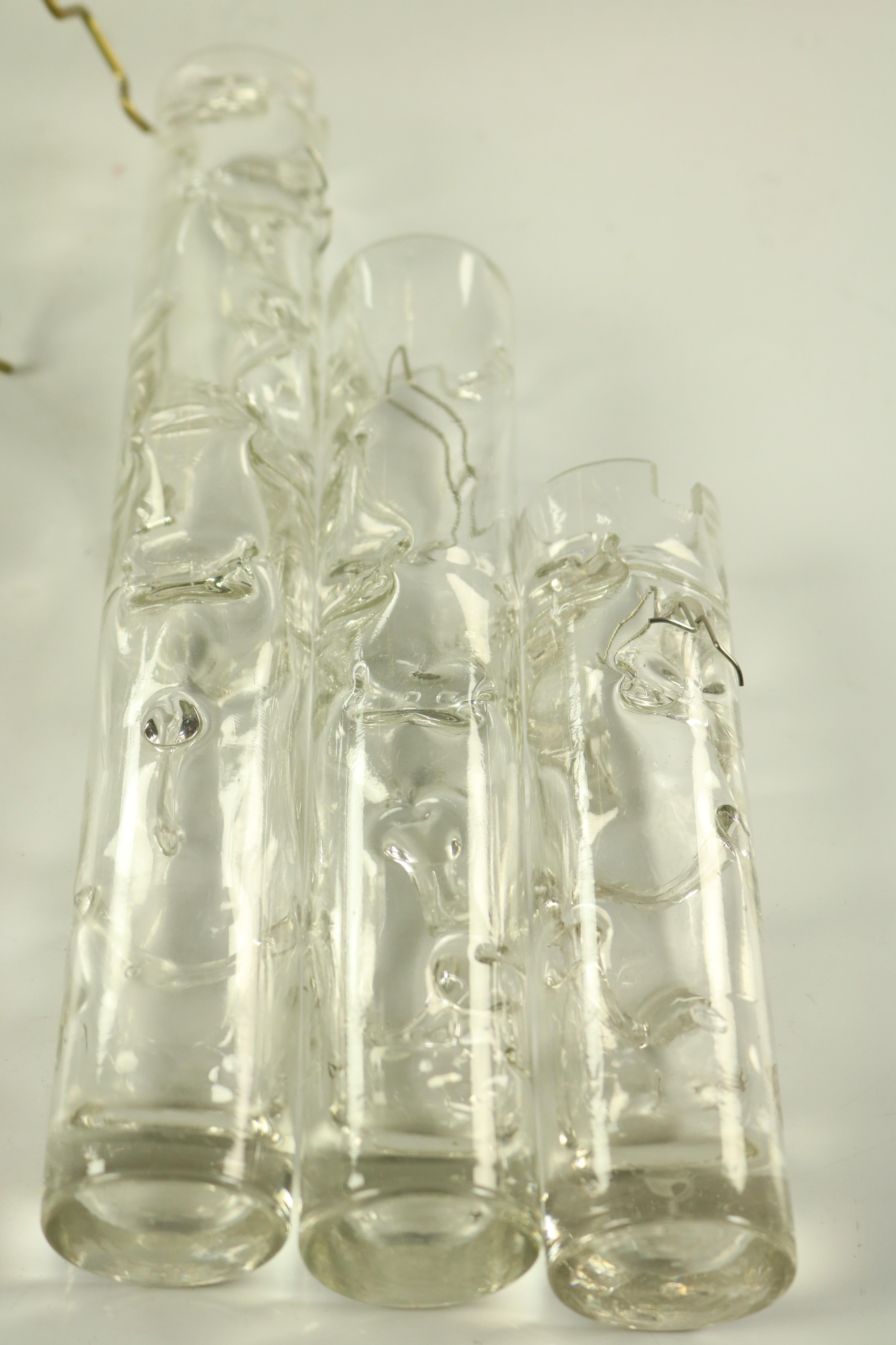 Doria Glass Tube Chandelier Pendant Lamp, 1960s, Mid-Century Modern 4