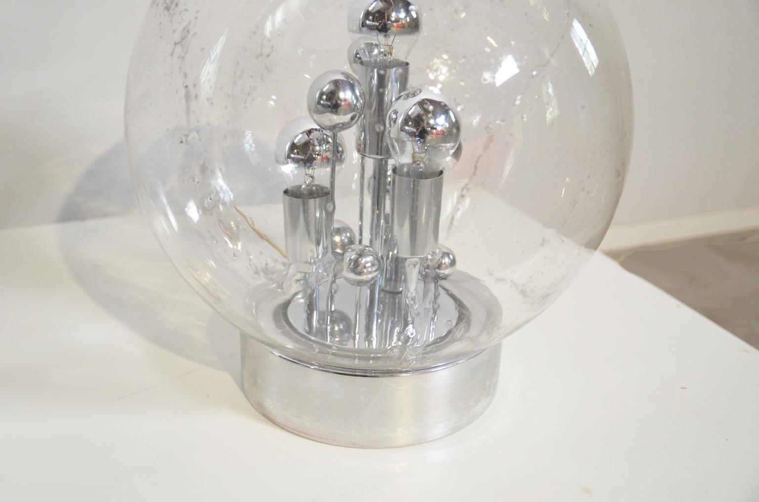 Doria Handblown Glass Table Lamp, Germany In Good Condition For Sale In RHEEZERVEEN, Overijssel