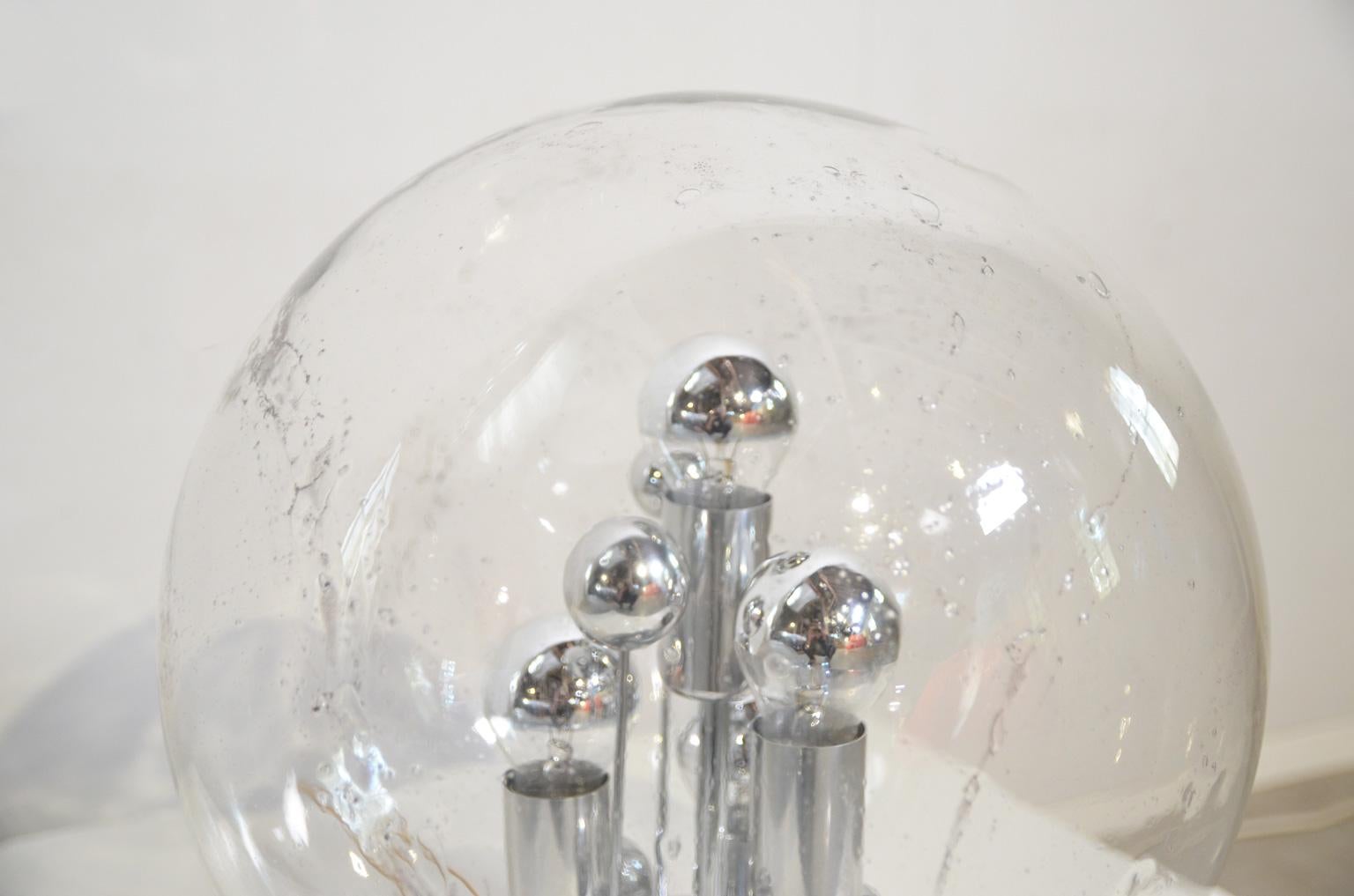 Late 20th Century Doria Handblown Glass Table Lamp, Germany For Sale
