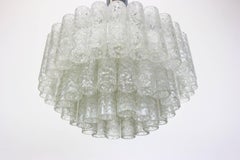 Doria Ice Glass Tubes Chandelier, Germany, 1960s