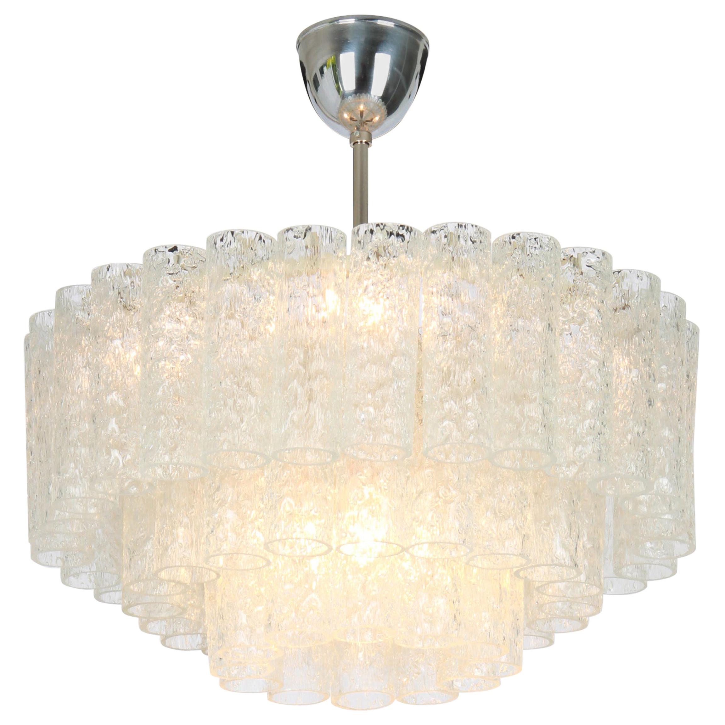 Elegant Doria Glass Tube Chandelier at 1stDibs