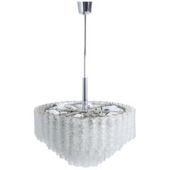 Doria Leuchten Crystal Iced Glass Tubular Ceiling Lamp