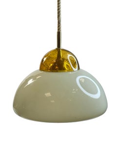 Doria Leuchten Germany Vintage, 1970s Glass Globe Pendant Light