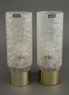 Doria Leuchten Glass and Brass Sconces, Pair