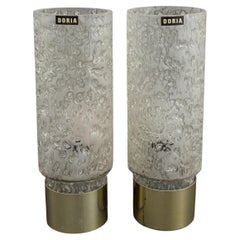 Doria Leuchten Glass and Brass Sconces, Pair