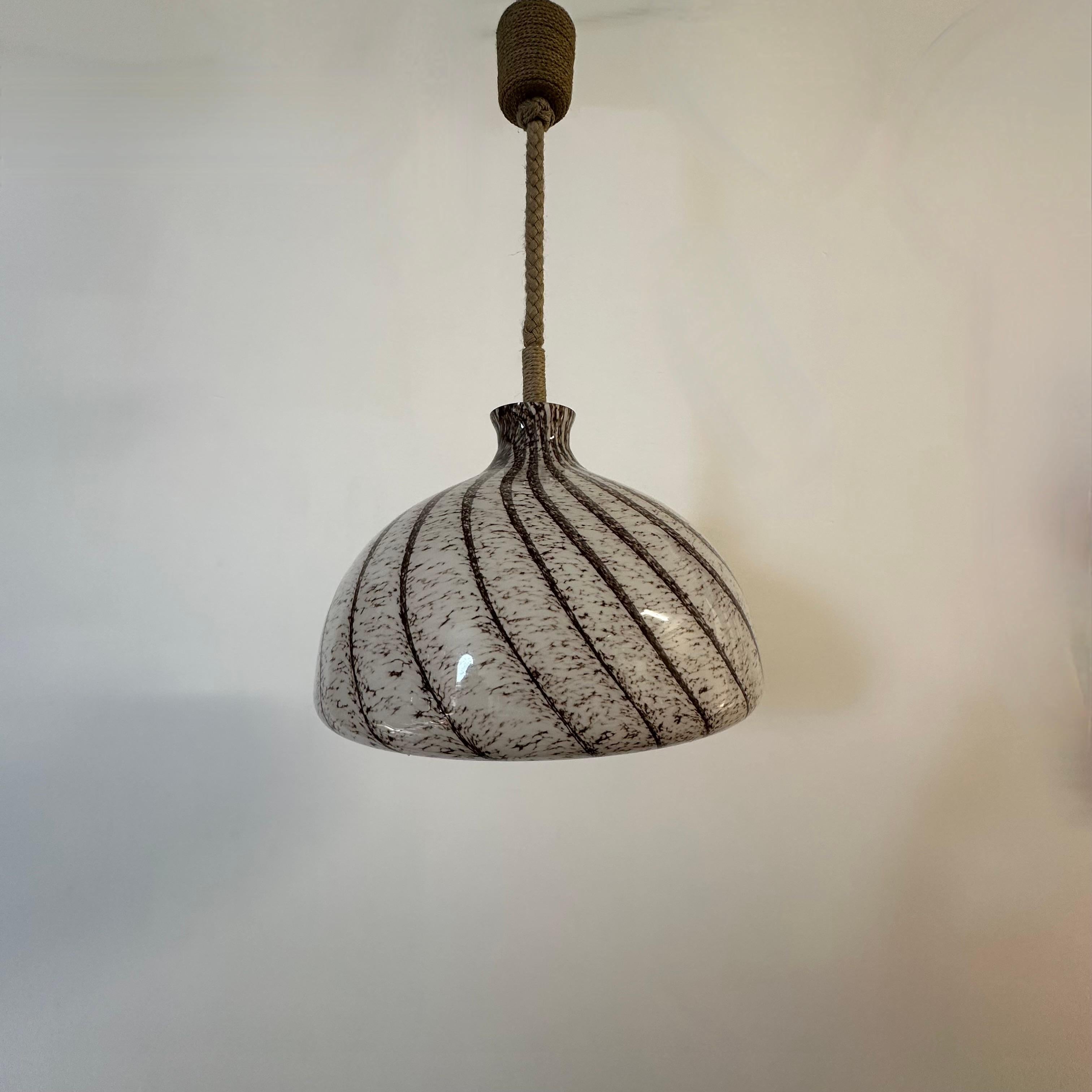 Doria Leuchten glass hanging lamp , 1970s For Sale 5