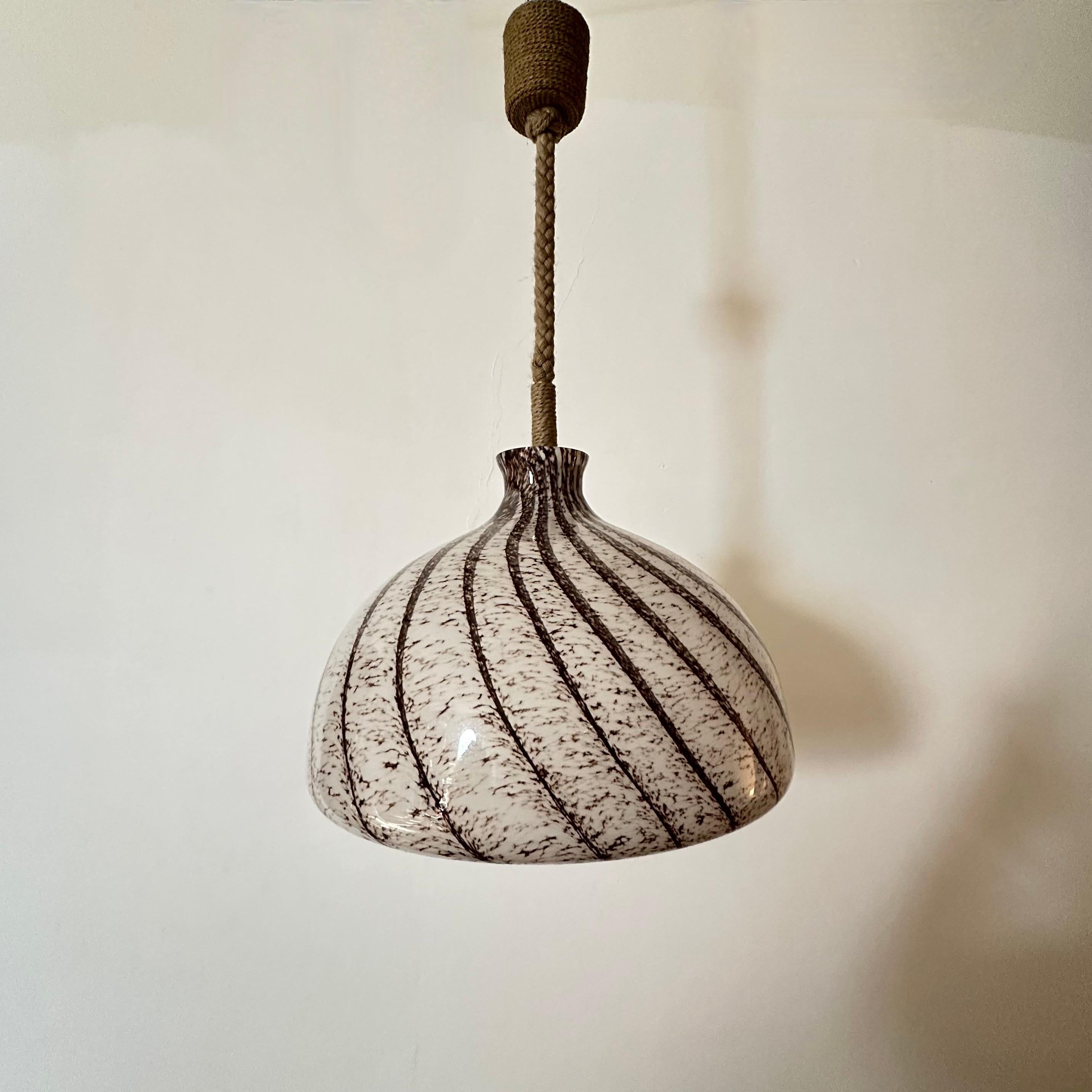 Doria Leuchten glass hanging lamp , 1970s For Sale 7