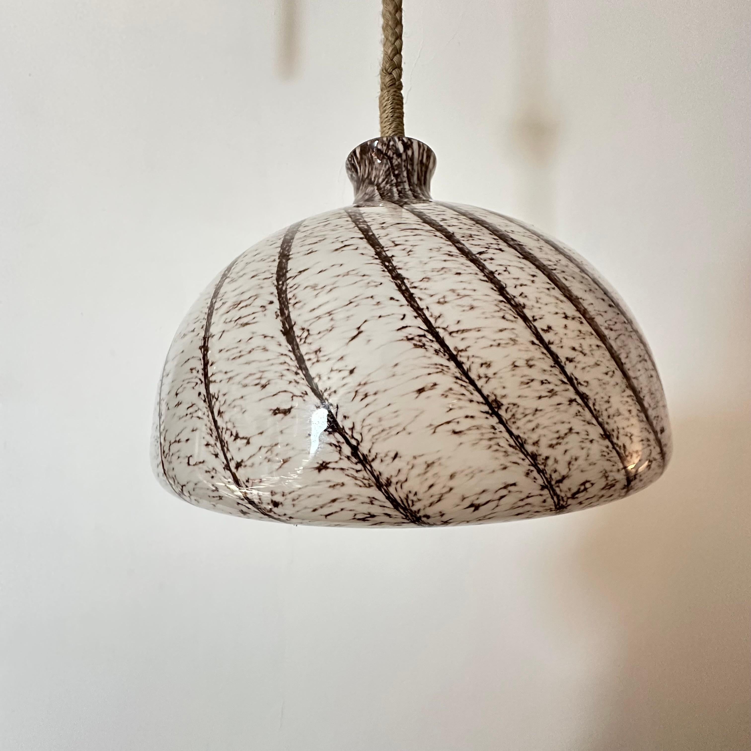 Doria Leuchten glass hanging lamp , 1970s For Sale 8