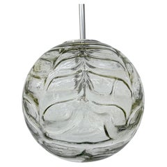 Doria leuchten glass hanging lamp , 1970s