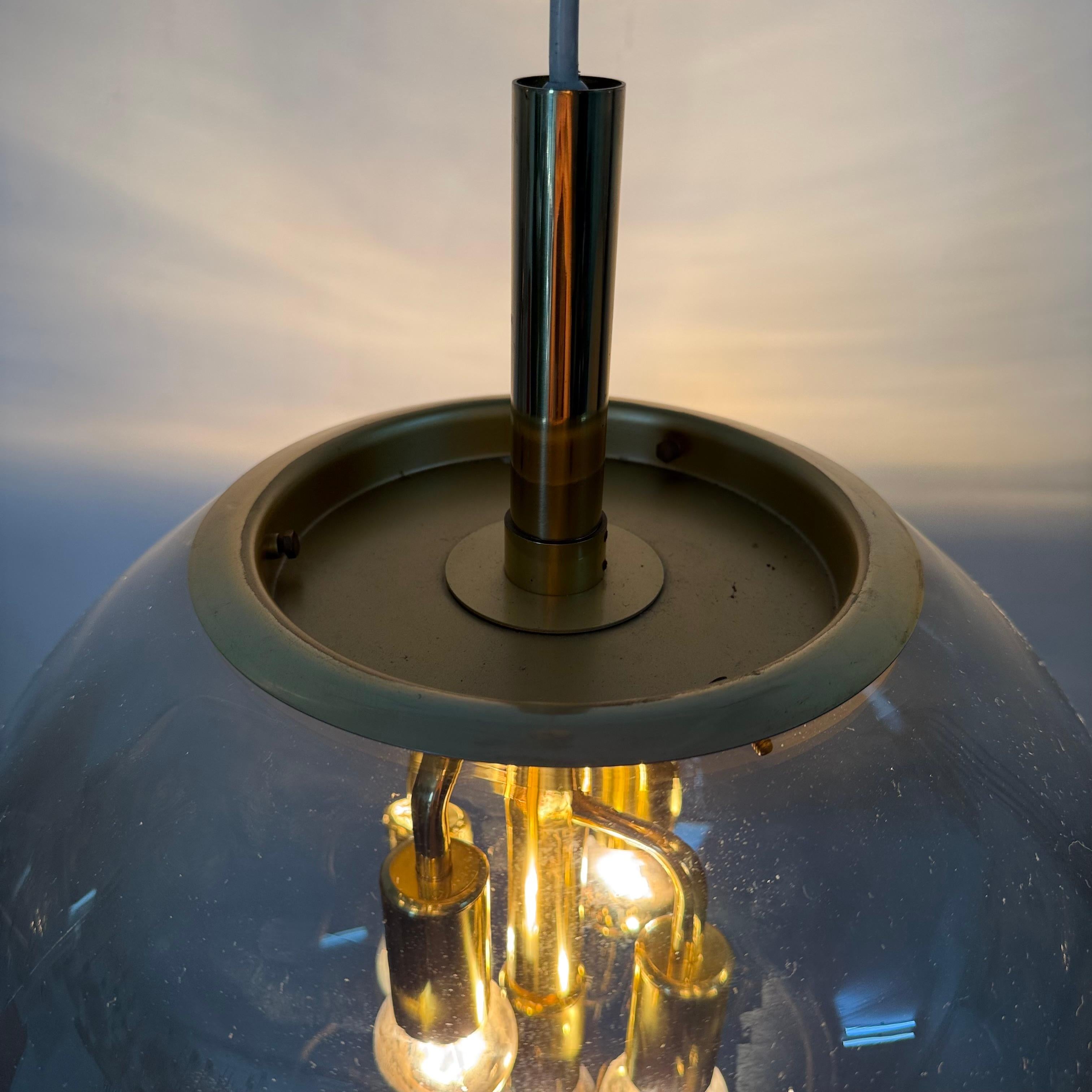 Doria Leuchten globe glass hanging lamp , 1970s For Sale 4