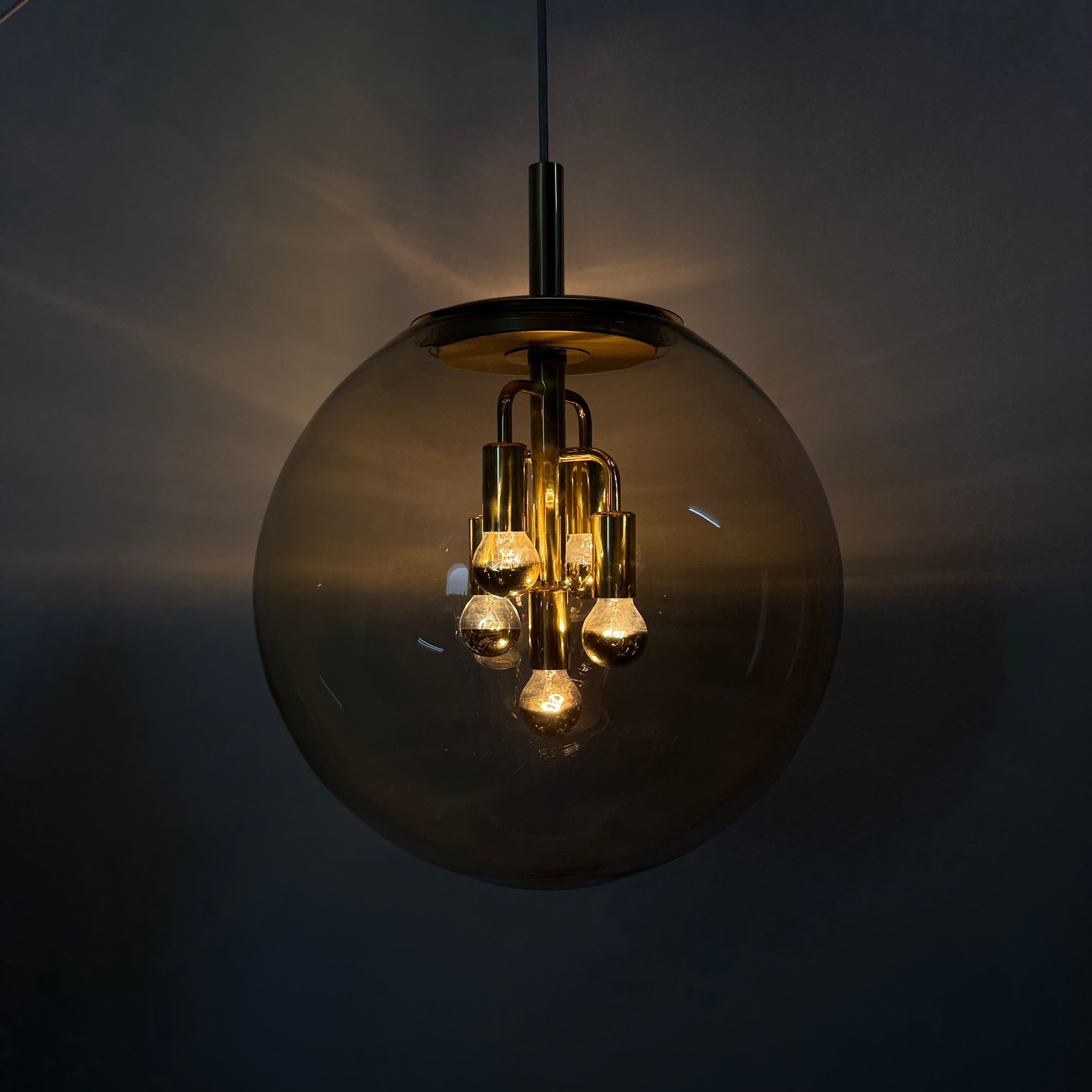 Doria Leuchten globe glass hanging lamp , 1970s For Sale 6