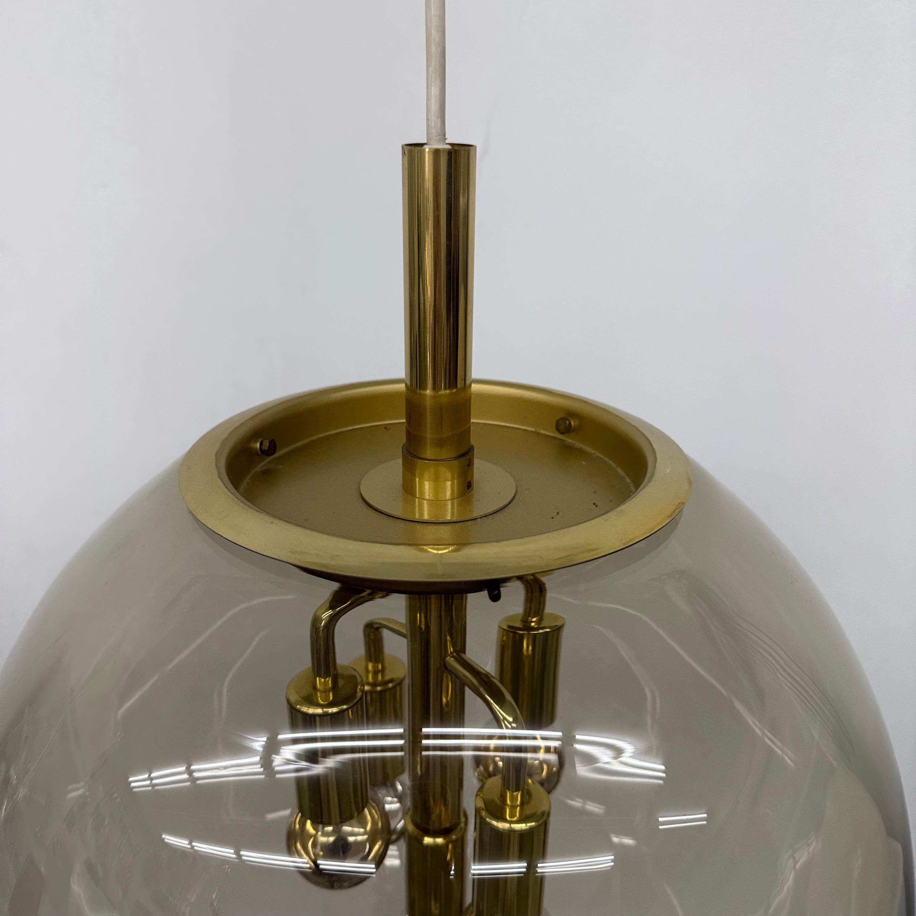 Doria Leuchten globe glass hanging lamp , 1970s For Sale 11