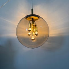 Doria Leuchten globe glass hanging lamp , 1970s
