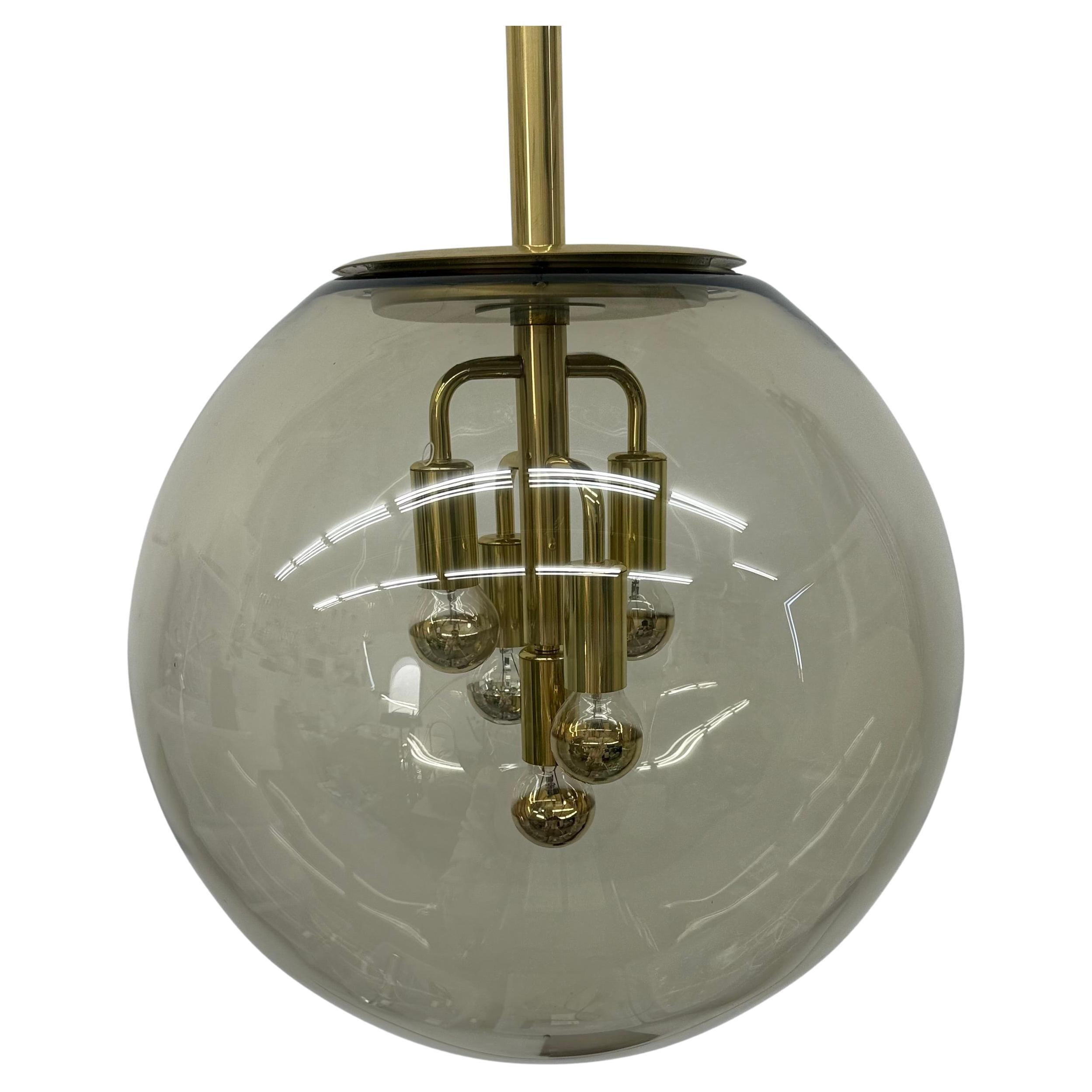 Doria Leuchten globe glass hanging lamp , 1970s For Sale
