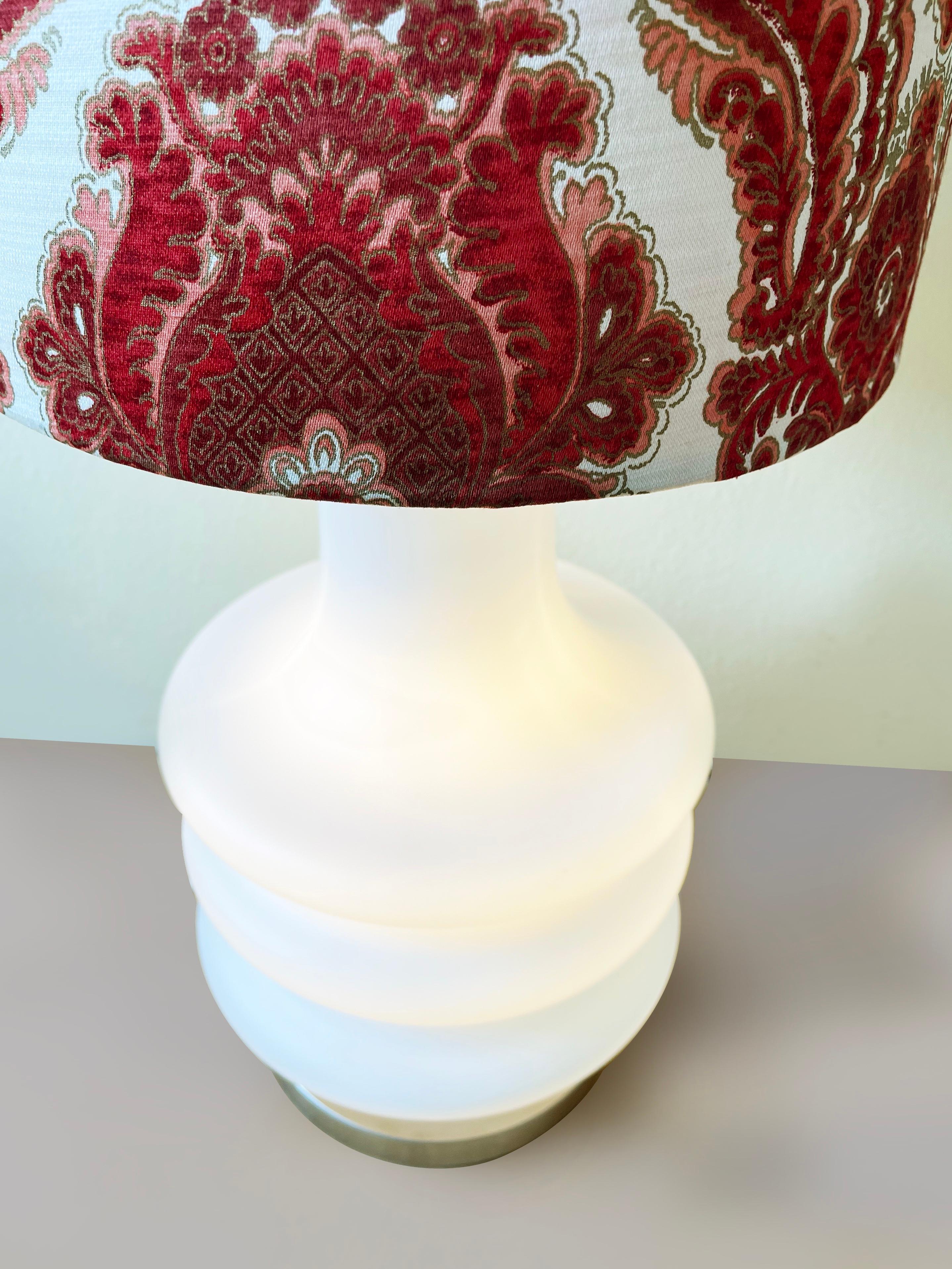 Doria Leuchten Large White and Red Glass Mid-Century Floor Lamp Baroque, Germany In Good Condition In Andernach, DE