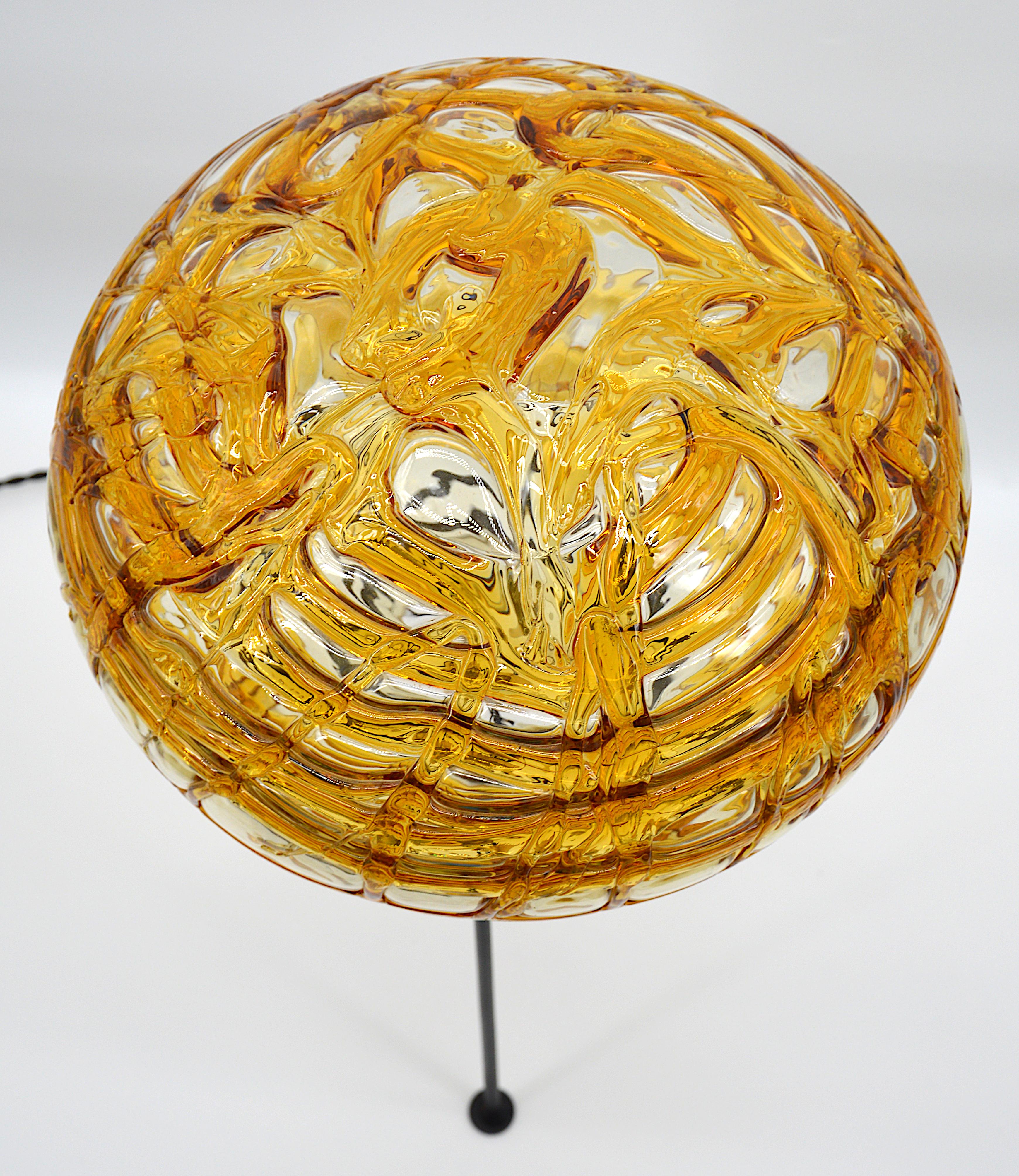 Art Glass Doria Leuchten, Midcentury Floor Lamp, 1960s For Sale