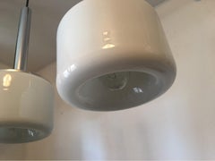 Doria Leuchten Pair of Milk Glass Pendants, 1970s