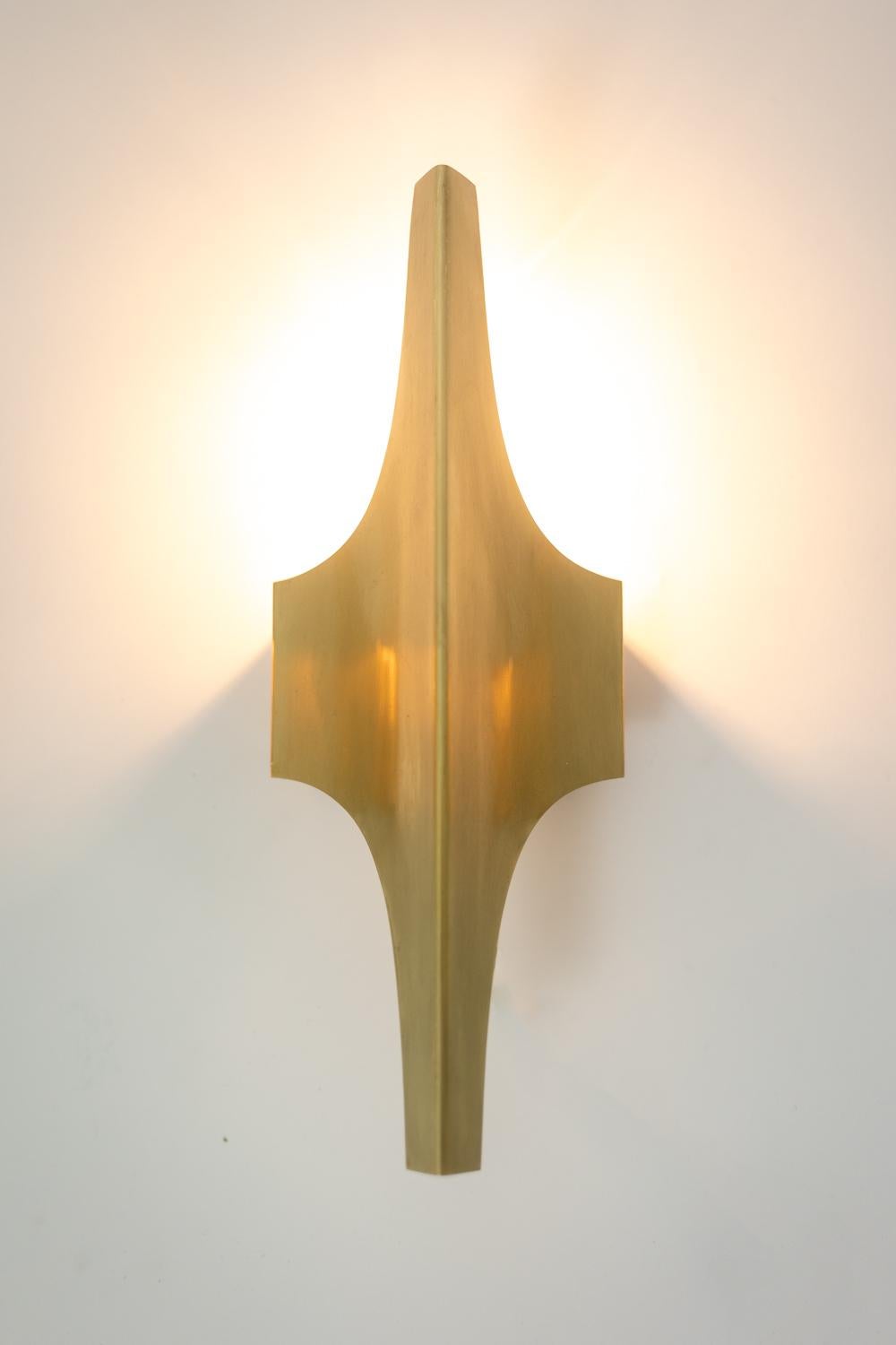 20th Century Doria Leuchten. Series of 4 wall lights in gilded brass. 1970s. For Sale