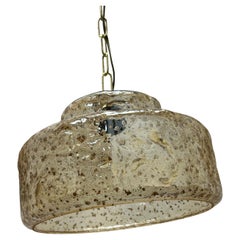 Doria Leuchten Vintage, 1960 Brutalist Gold flake Glass German Pendant Light