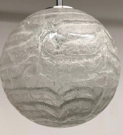 Doria Leuchten Vintage, 1960s Snowball Murano Glass Globe German Pendant Light