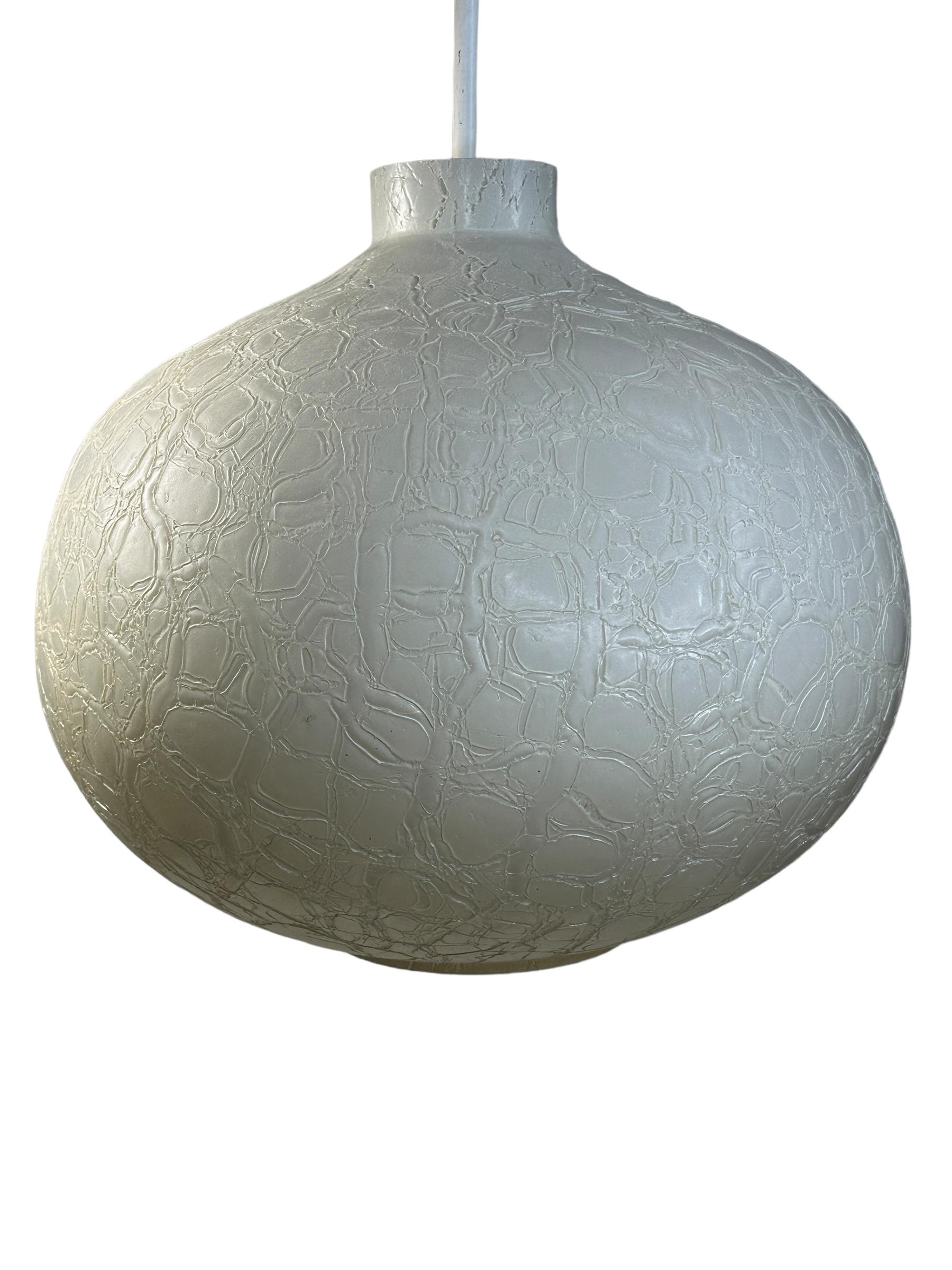 Mid-Century Modern Doria Leuchten Vintage, 1960s Snowball Murano Glass Globe German Pendant Light For Sale