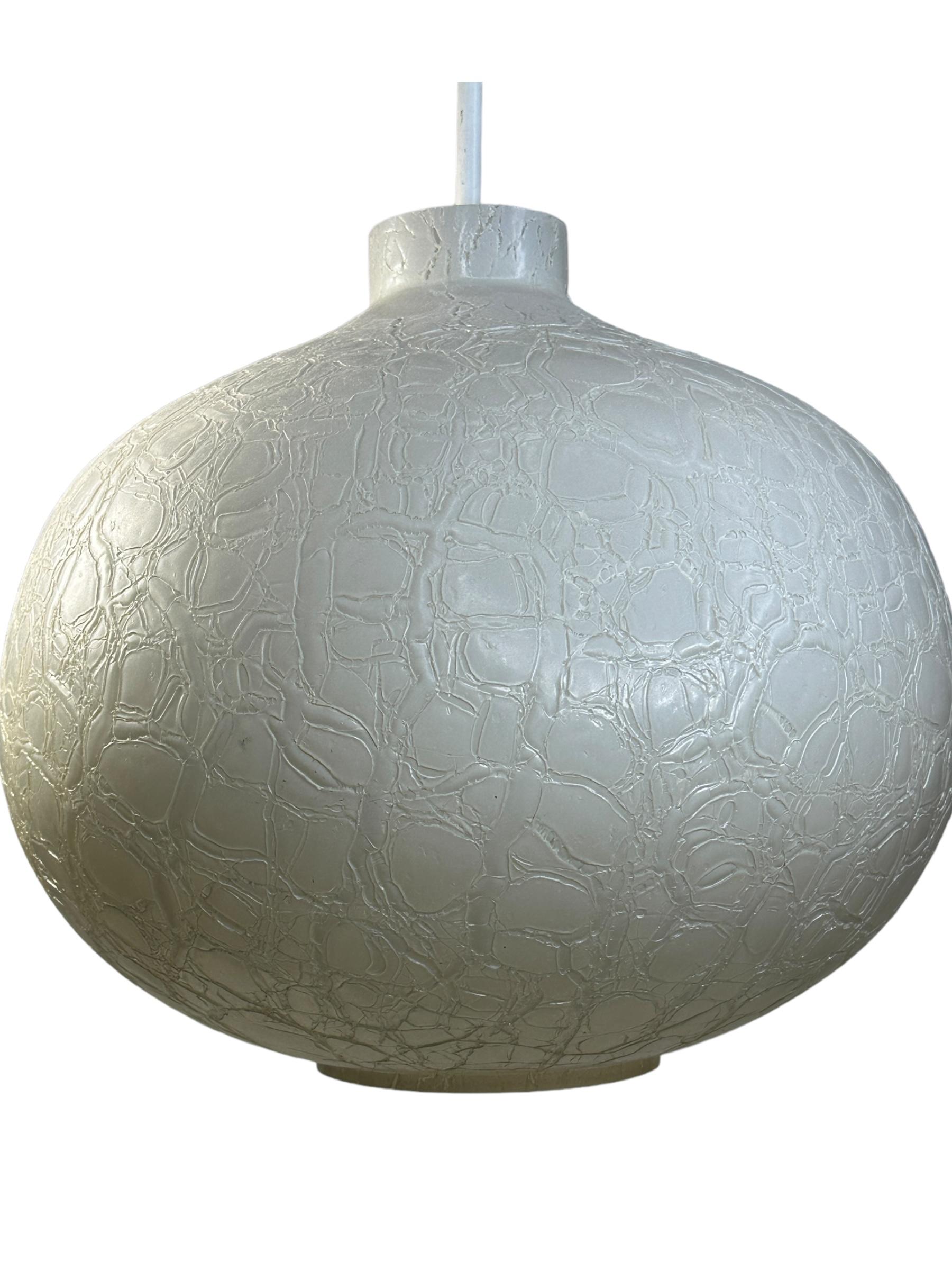 Mid-20th Century Doria Leuchten Vintage, 1960s Snowball Murano Glass Globe German Pendant Light For Sale