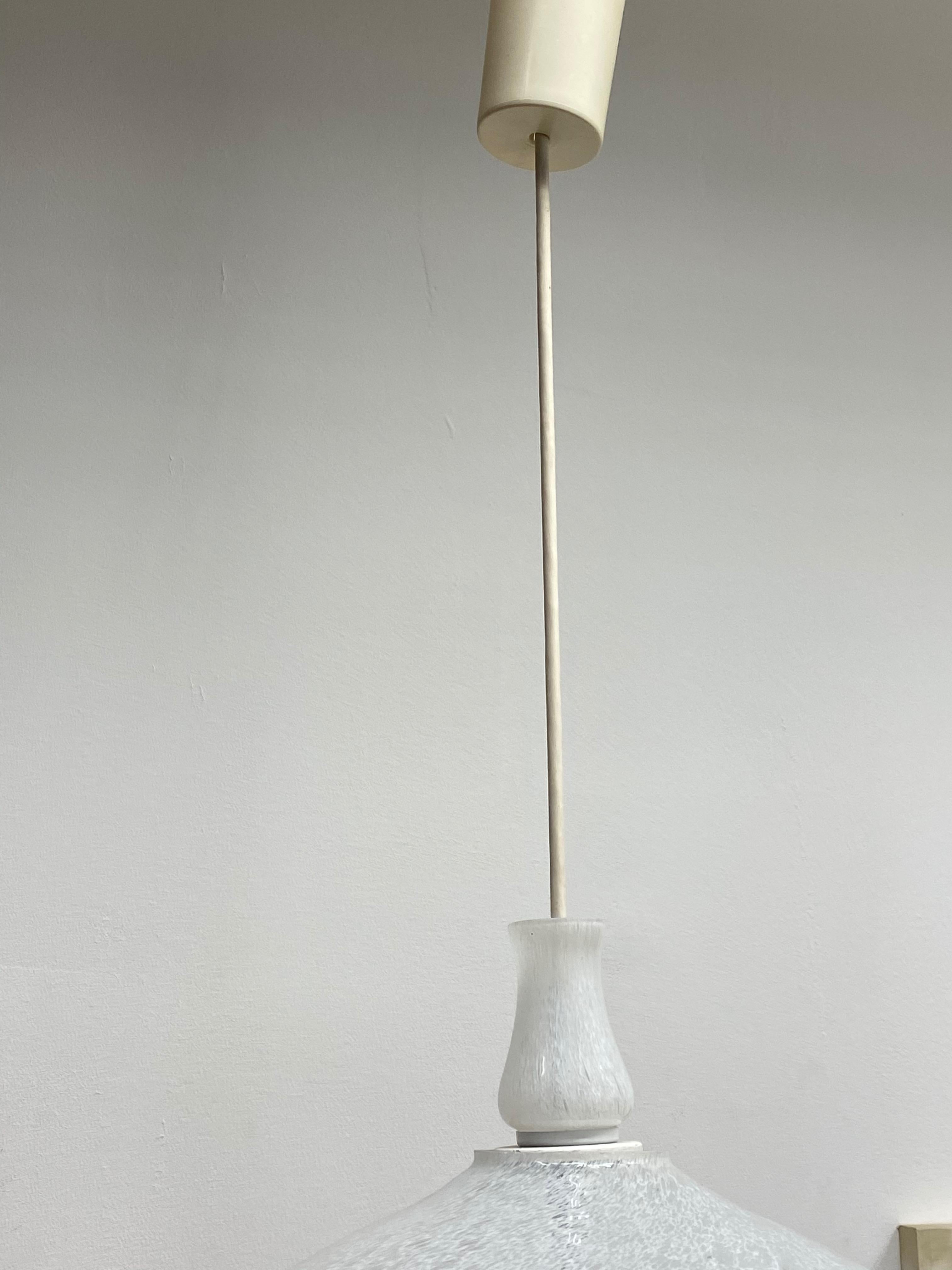 Metal Doria Leuchten Vintage, 1970s Snowball Murano Glass Globe German Pendant Light